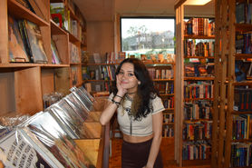 girl in bookstore