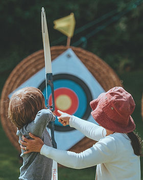 Mother & Child Shooting Arrows