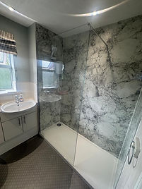 Mermaid tiles in bathroom