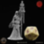 Aldona, The Whispering Oracle 32mm Photo Front. With dice for scale ref.