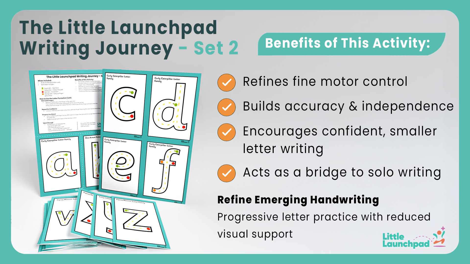 The Little Launchpad Writing Journey - Set 2 (Printed & Laminated)