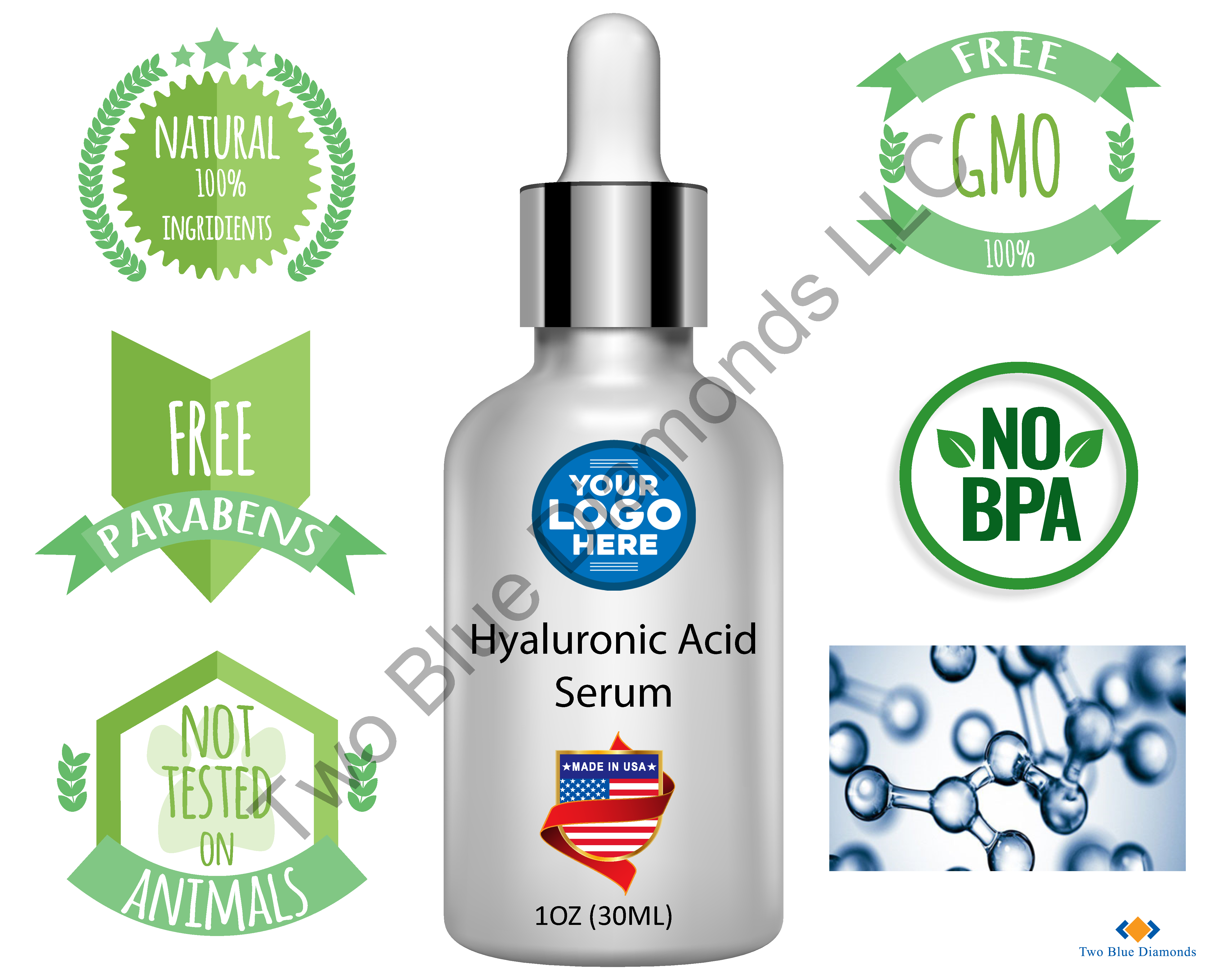 1oz Hyaluronic Acid Serum (Qty 500)