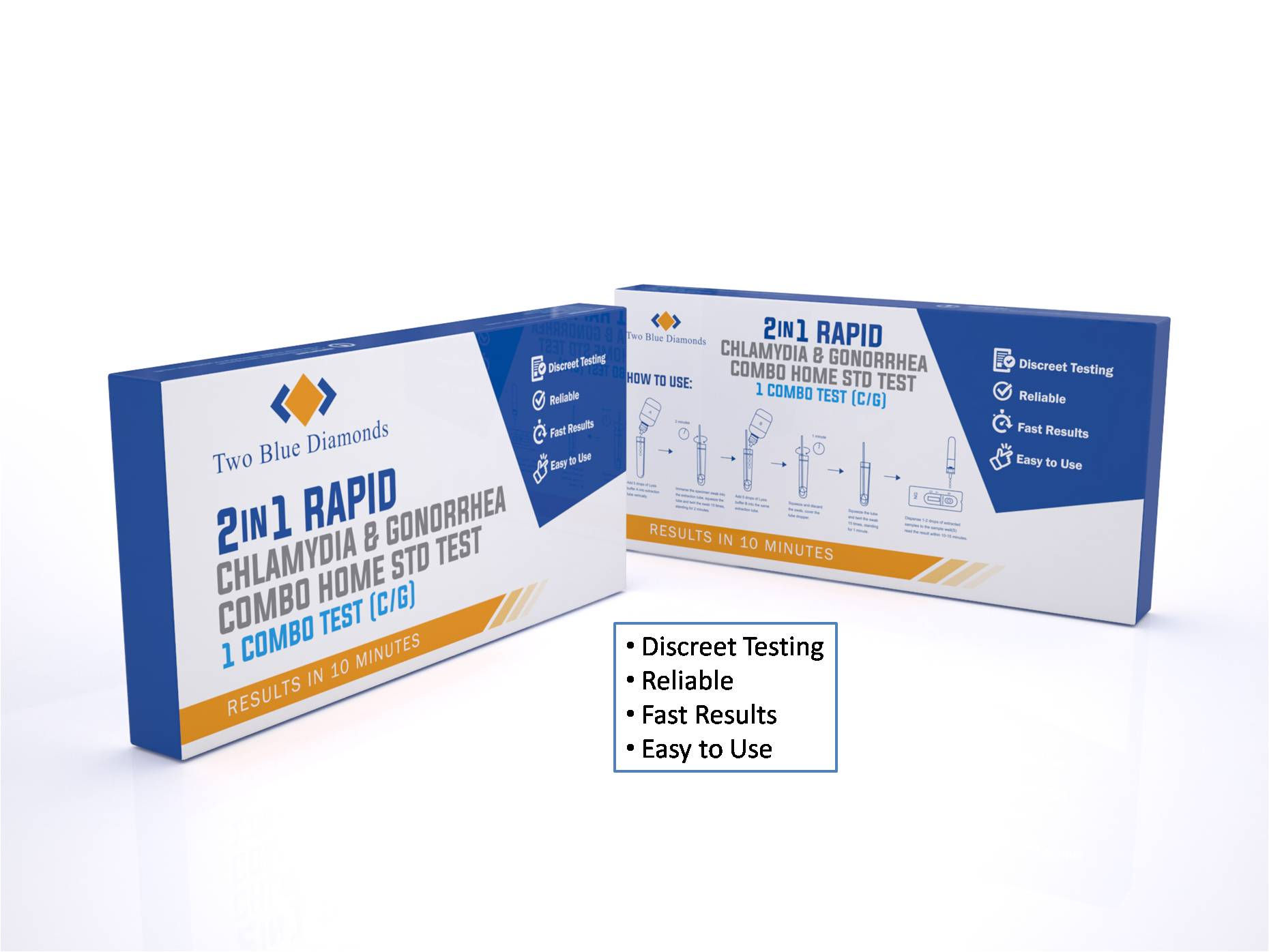 2 in 1 Combo Rapid At Home STD Test Kit (Chlamydia/Gonorreah)