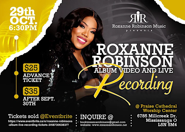 Roxanne Robinson Album Video & Live Recording