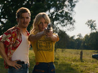 An image of Kyle Gallner as Oliver and Samara Weaving as Caroline in the movie Carolina Caroline