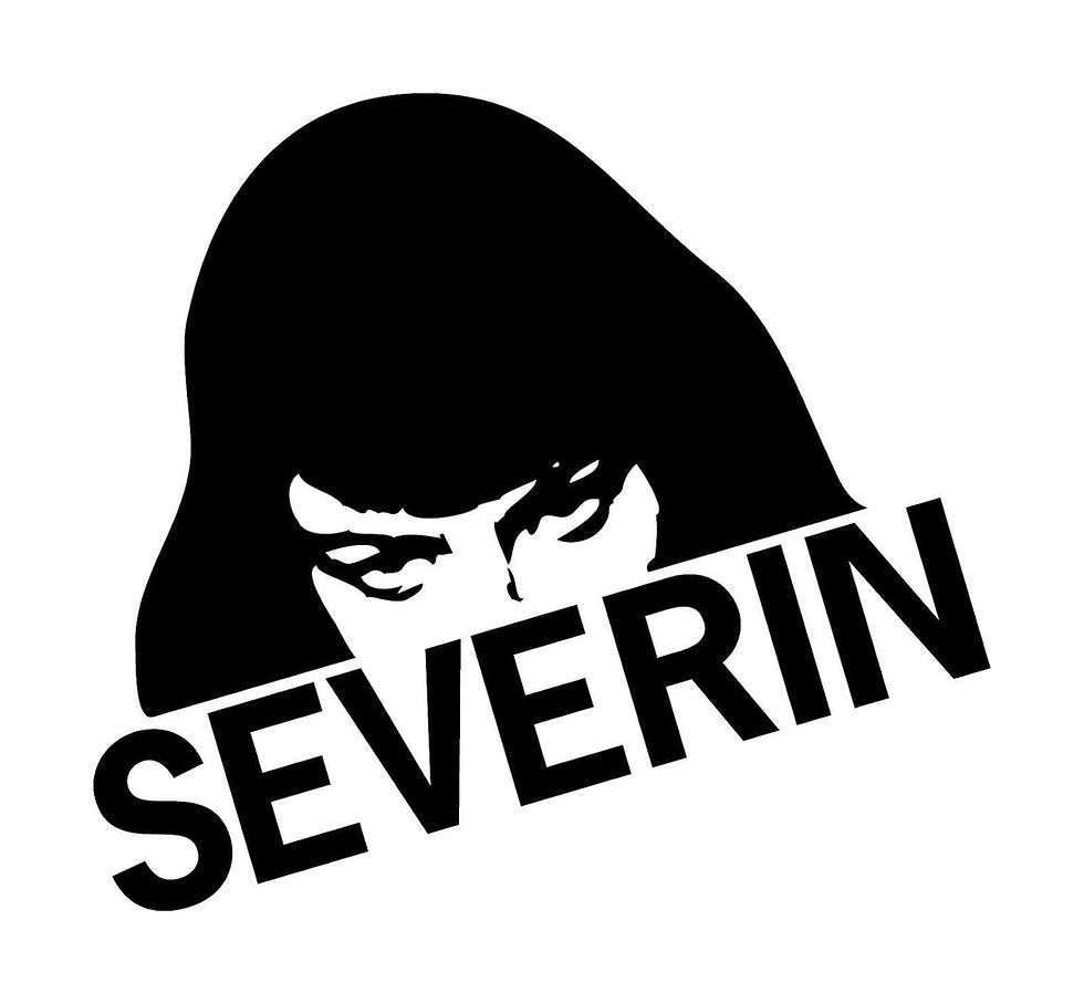 A logo for the physical media company Severin Films, which restores and releases movies.