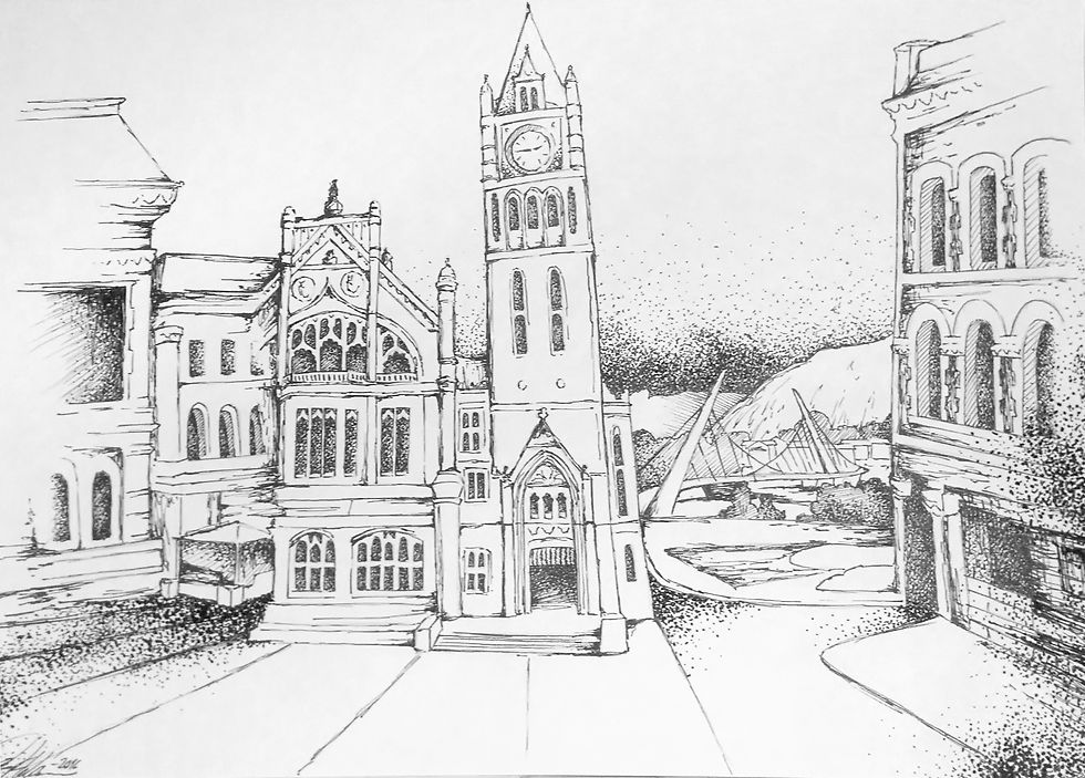In front of Guild Hall