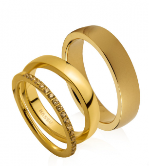 Set Alianças Urban Golden