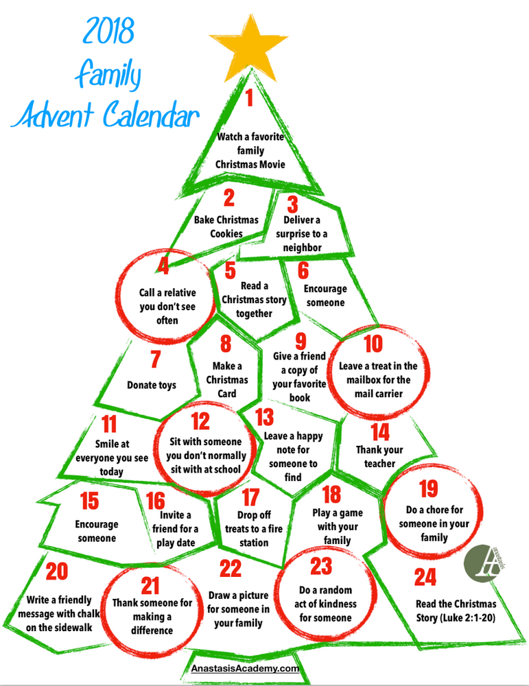 2018 Family Advent Calendar