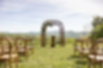 wedding ceremony set up in the mountains