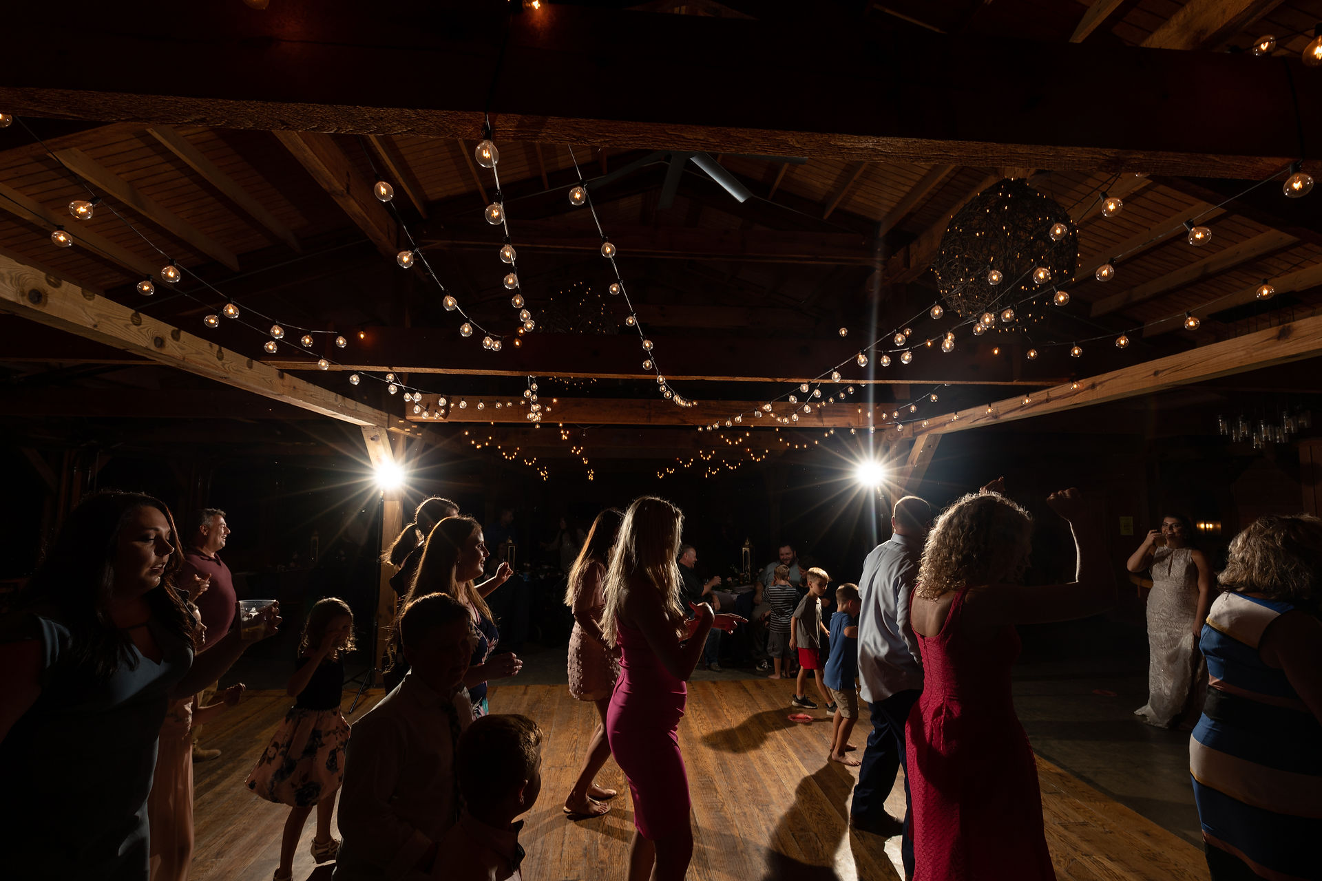 lights flashing on the dance floor 
