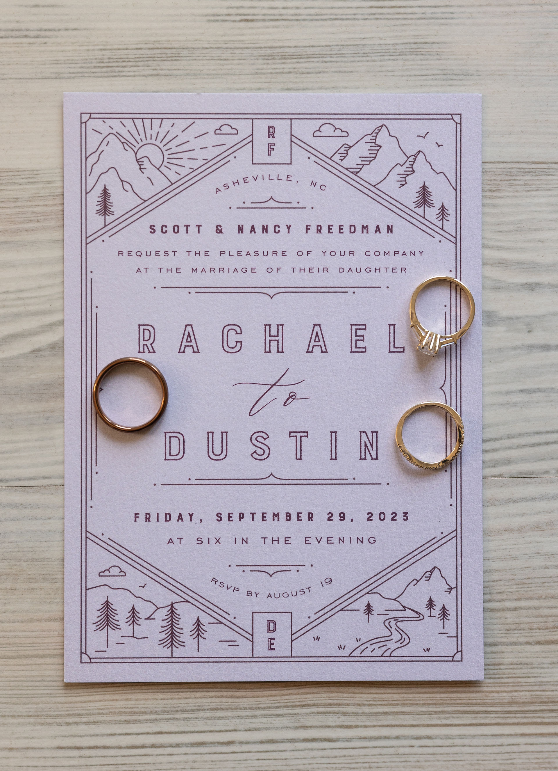 bride and groom's invitation