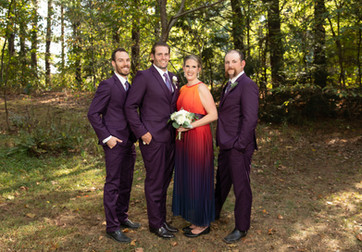 groom's party smiling