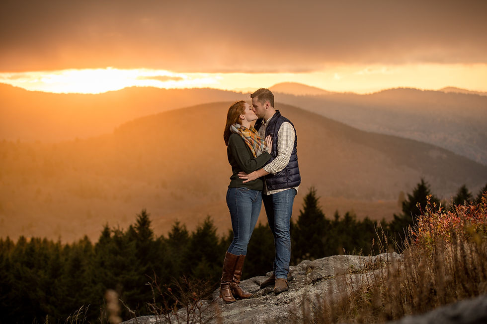 sunset kiss in the mountains