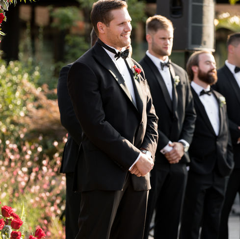 groom awaiting the arrival of the bride to the ceremony