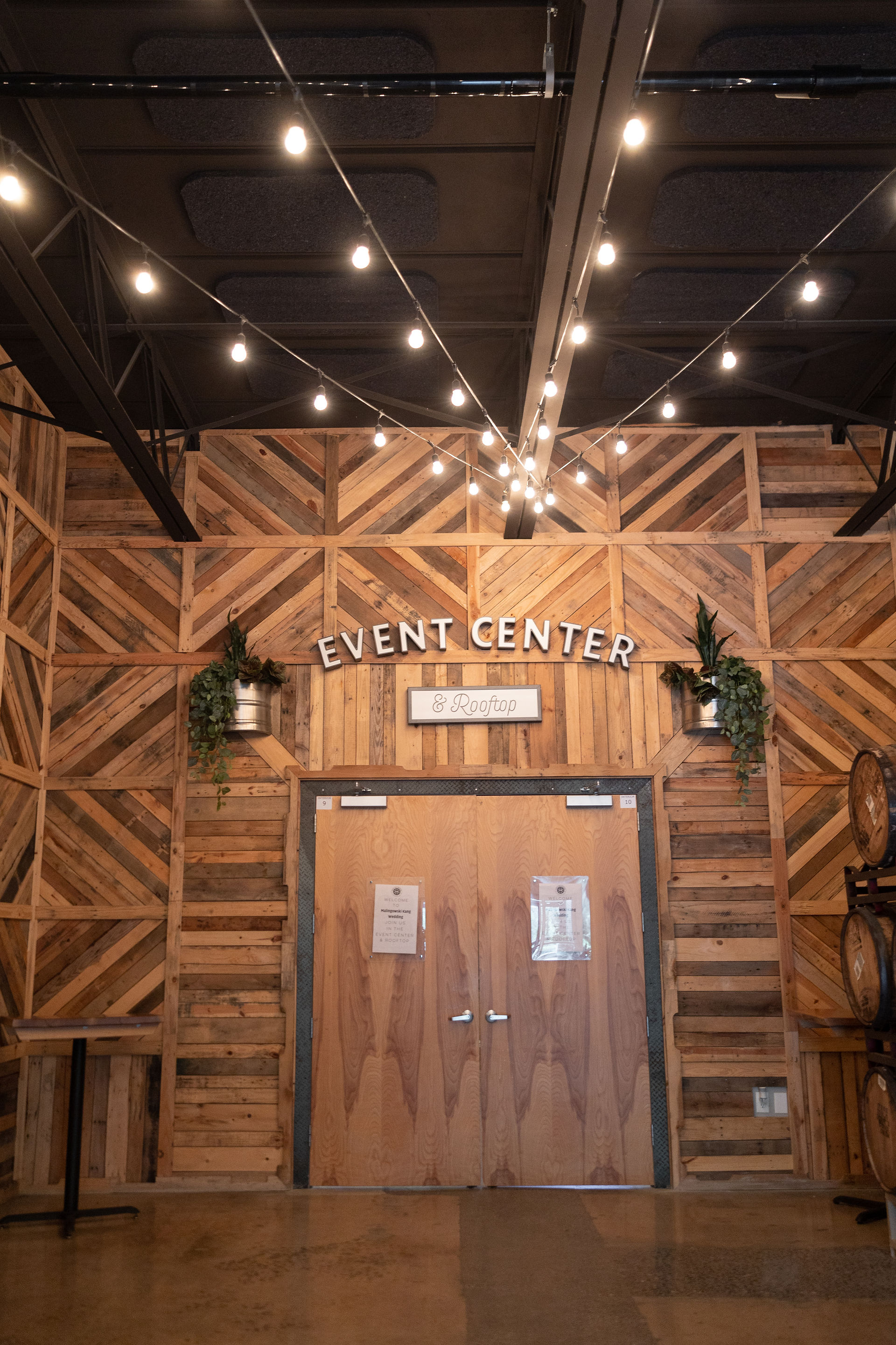 doorway to reception space at highland brewing 