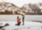 man proposing to his girlfriend at Jenny Lake