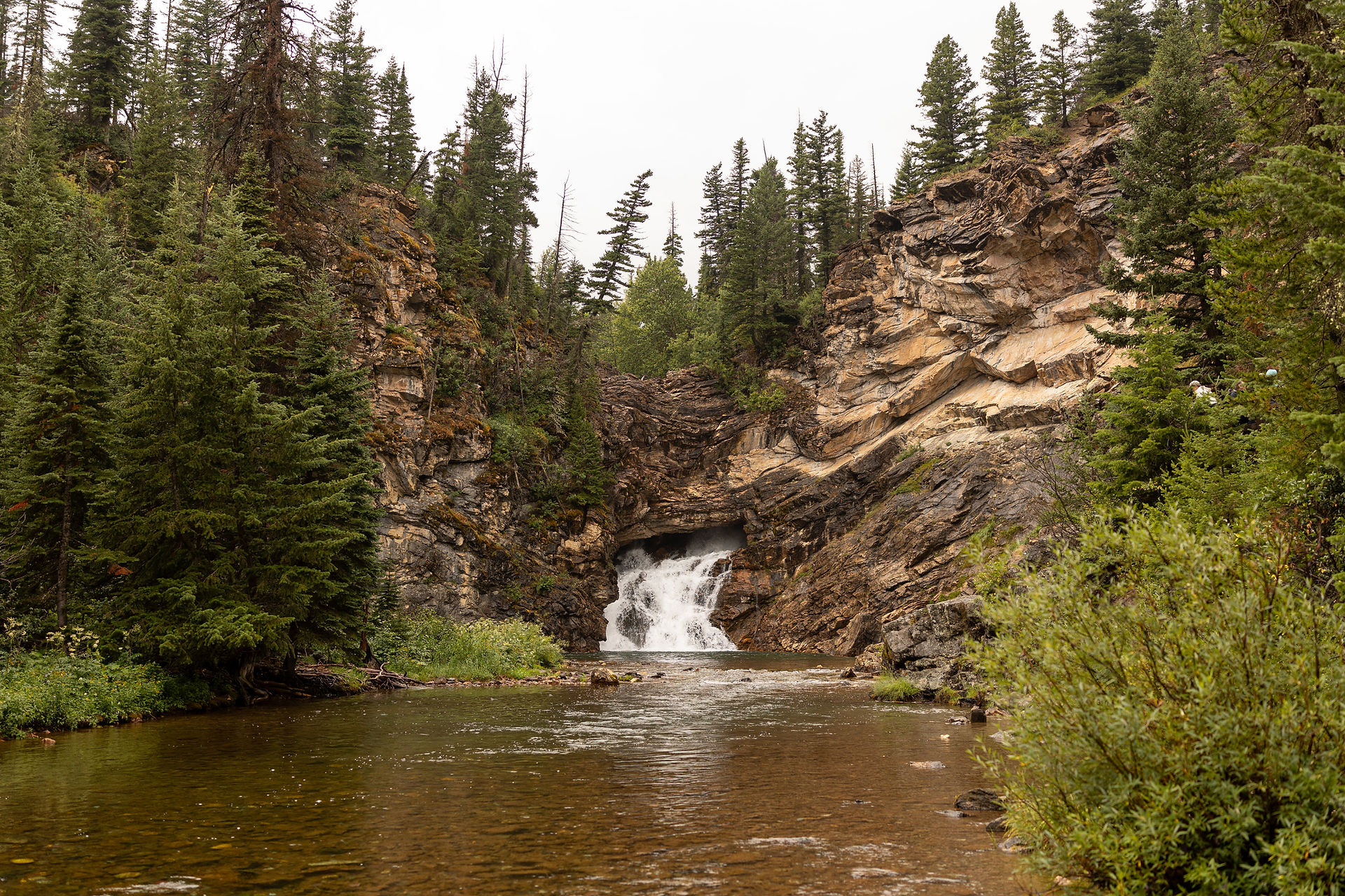 waterfall in glacier national park 