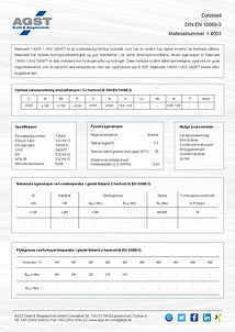 Datablad med egenskaper og spesifikasjoner for rustfritt stål 1.4003 (UNS S40977 / X2CrNi12)