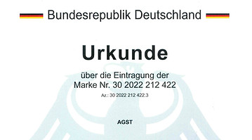 Certifikát pre značku AGST