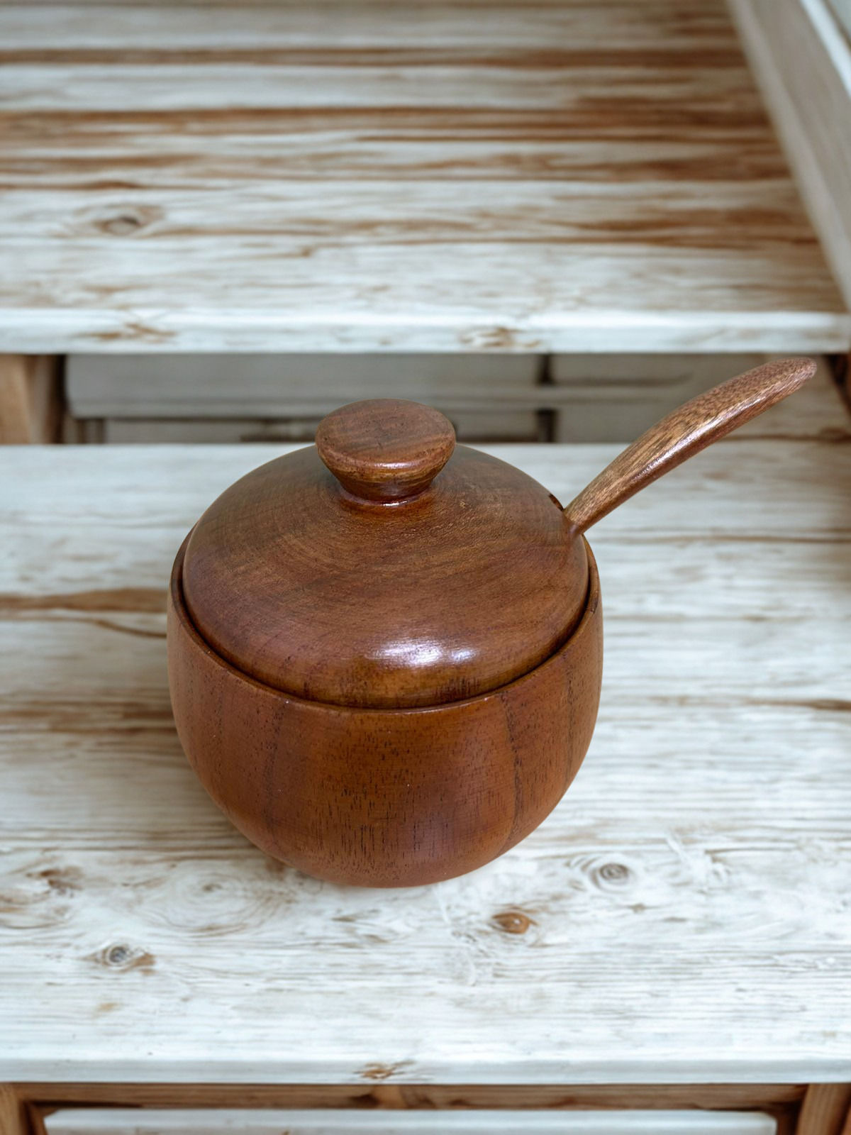 Salt Bowl with Lid and Spoon