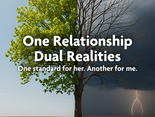 Cover reading “Unequal rules in narcissistic relationships,” introducing how dual standards and asymmetry are used as early conditioning and control.
