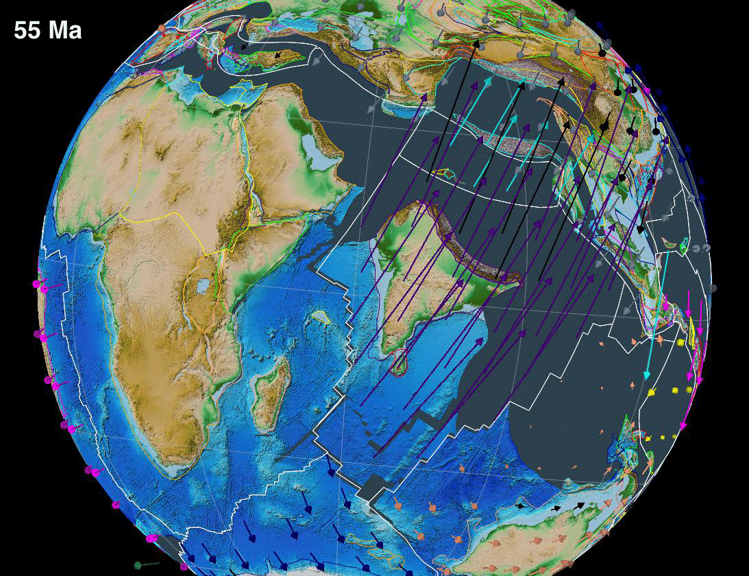 Paleogene reconstruction of Indian plate movement relative to Africa