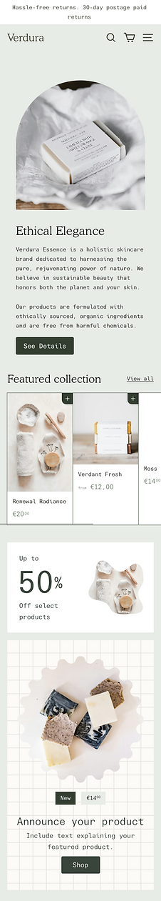 Screenshot of Shopify Cosmetic store - Mobile 1