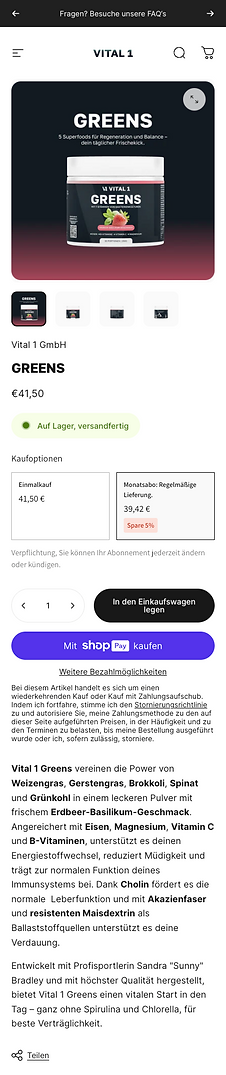 Shopfiy Supplement store - product