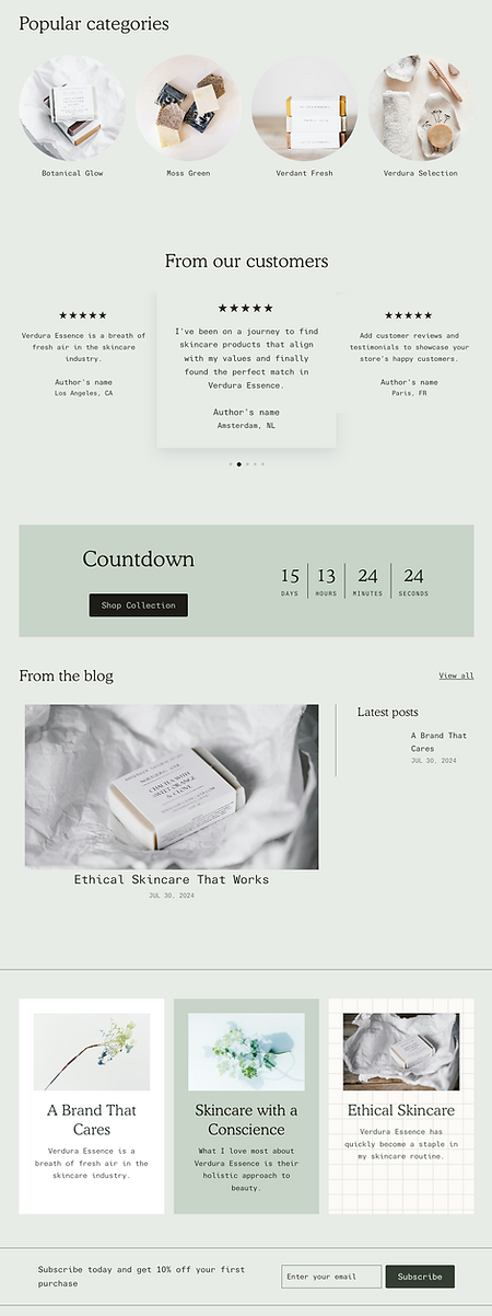 Screenshot of Shopify Cosmetic store - PC 2