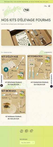 Shopify for arthropods store - collections