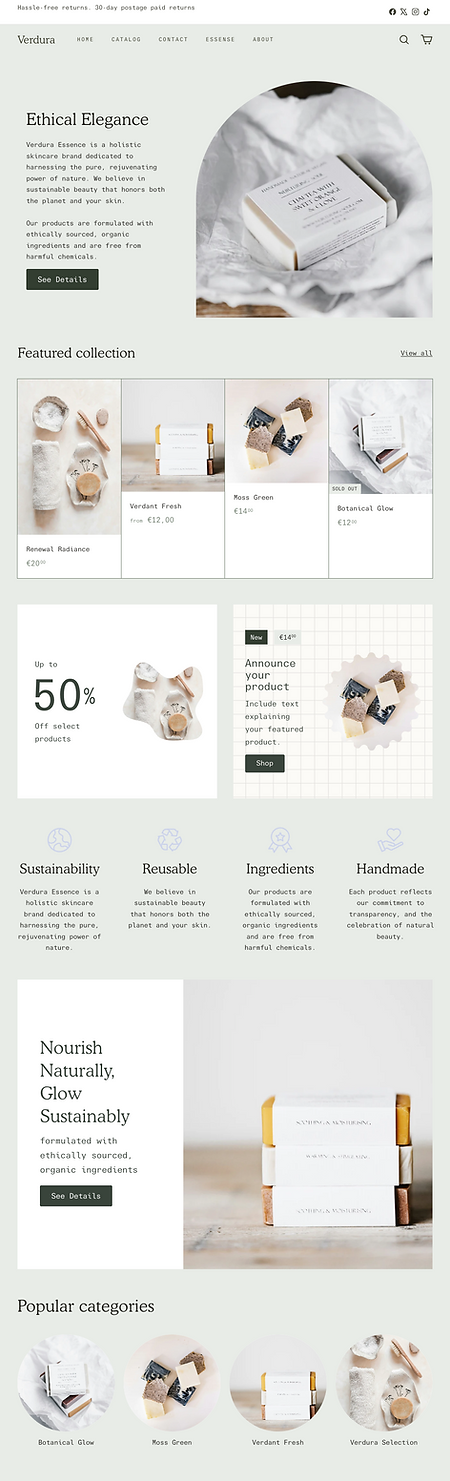 Screenshot of Shopify Cosmetic store - PC 1