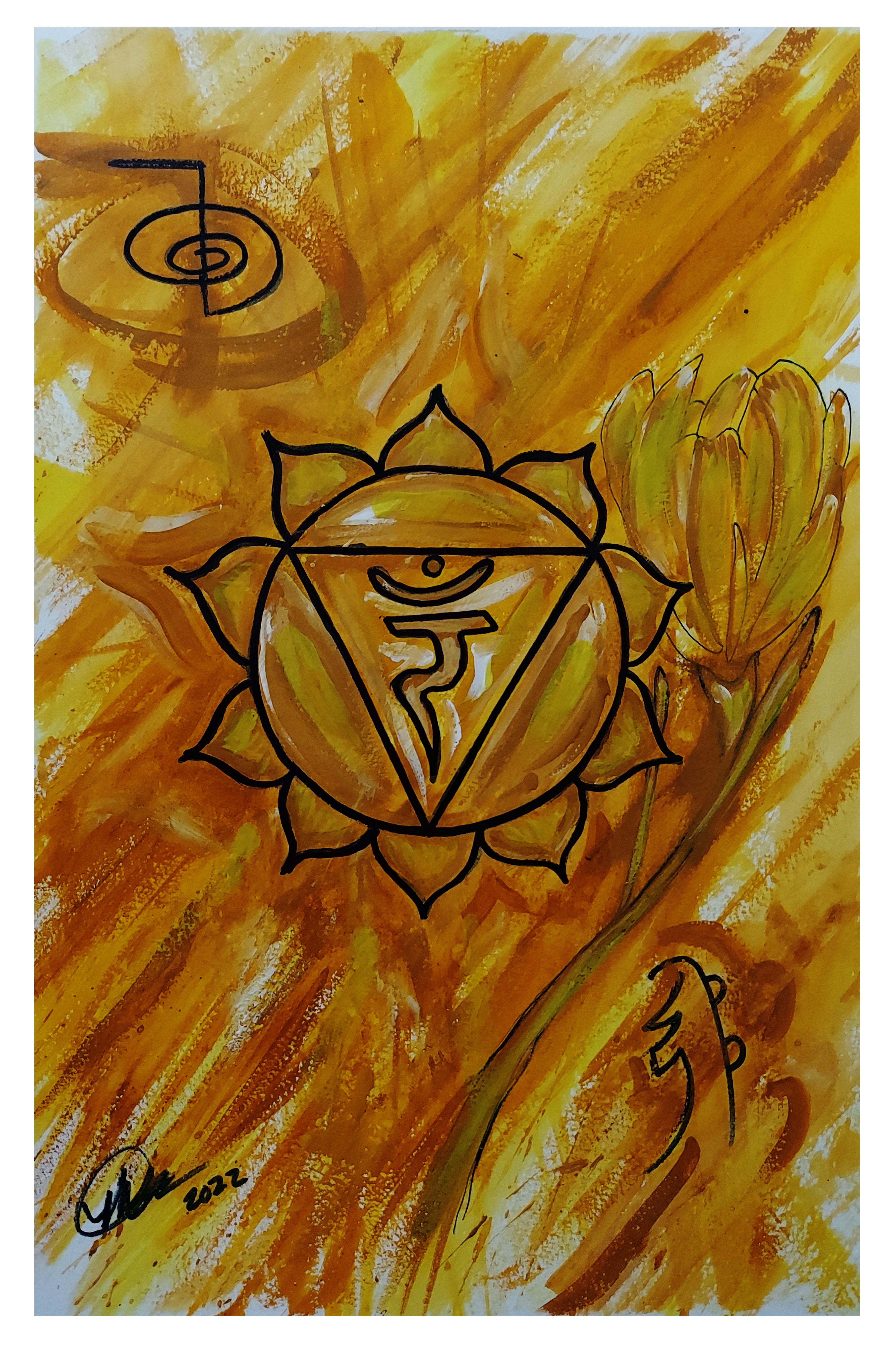 Abstract Watercolor Chakra Series: The Solar Plexus Chakra