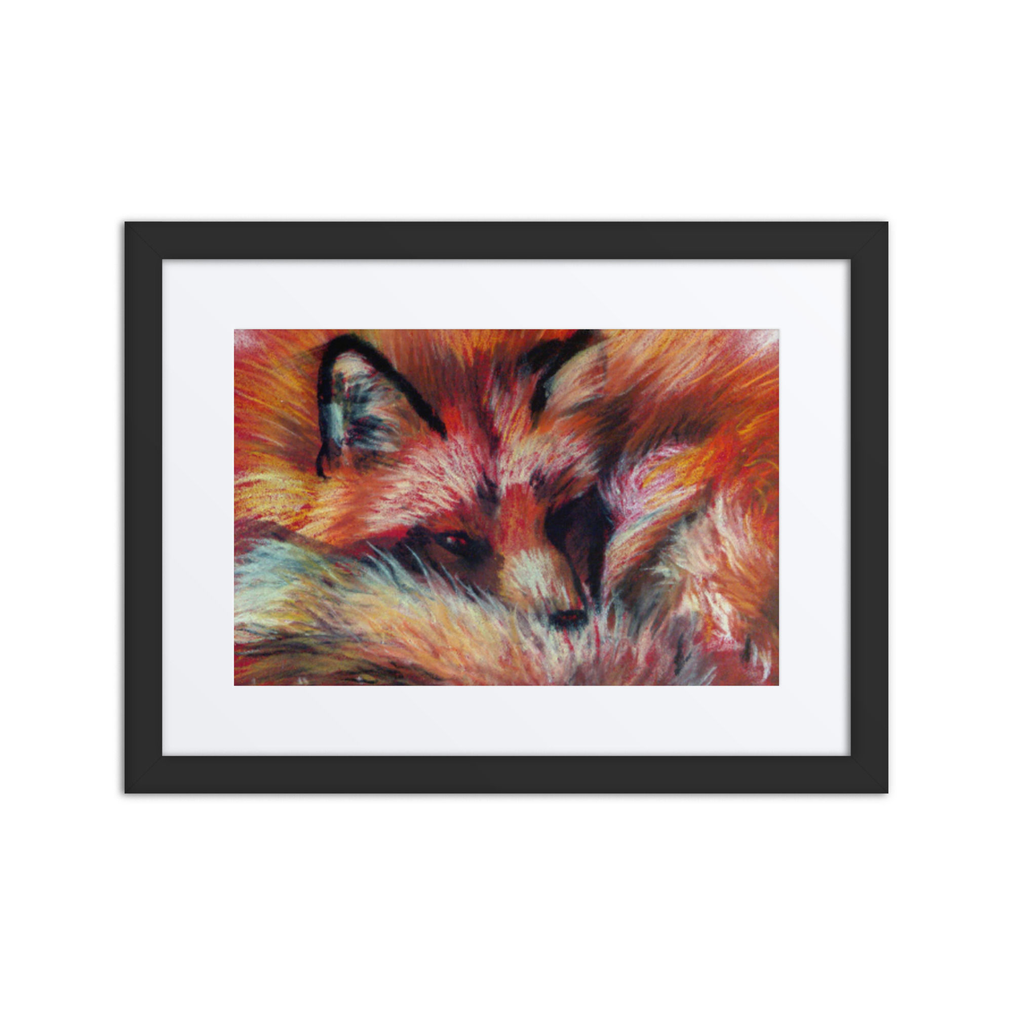 Refuge - Framed Fox Wildlife Art Print with Mat
