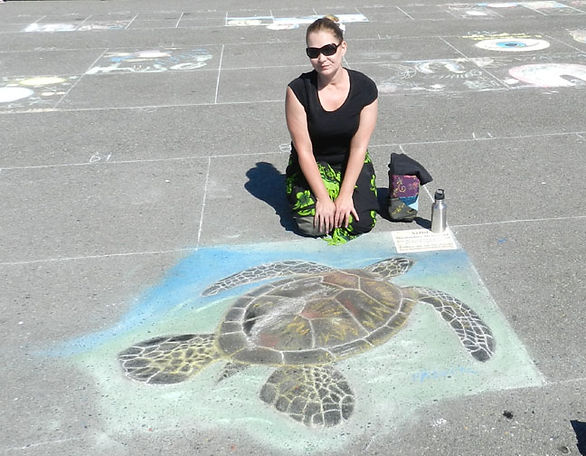 sea turtle sidewalk art.JPG