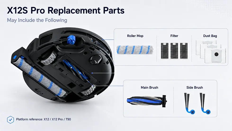 Ecovacs DEEBOT X12S Pro Replacement Parts