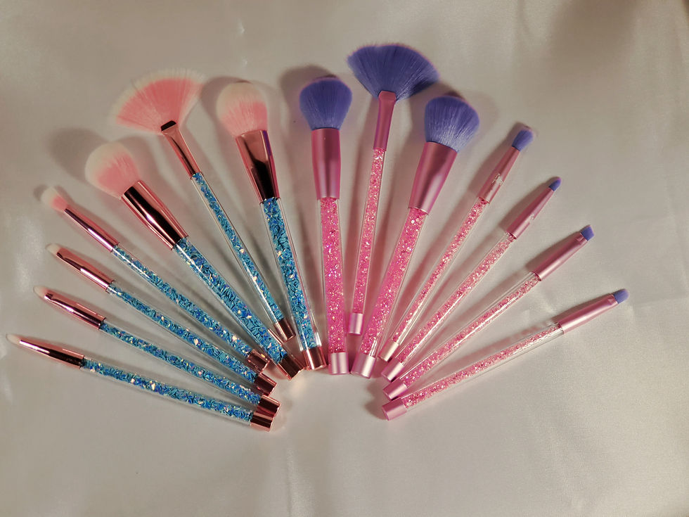 Thumbnail: Blue - Rhinestone Make Up Brush 7 Pcs Set