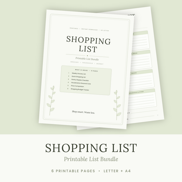 Shopping List Bundle printable
