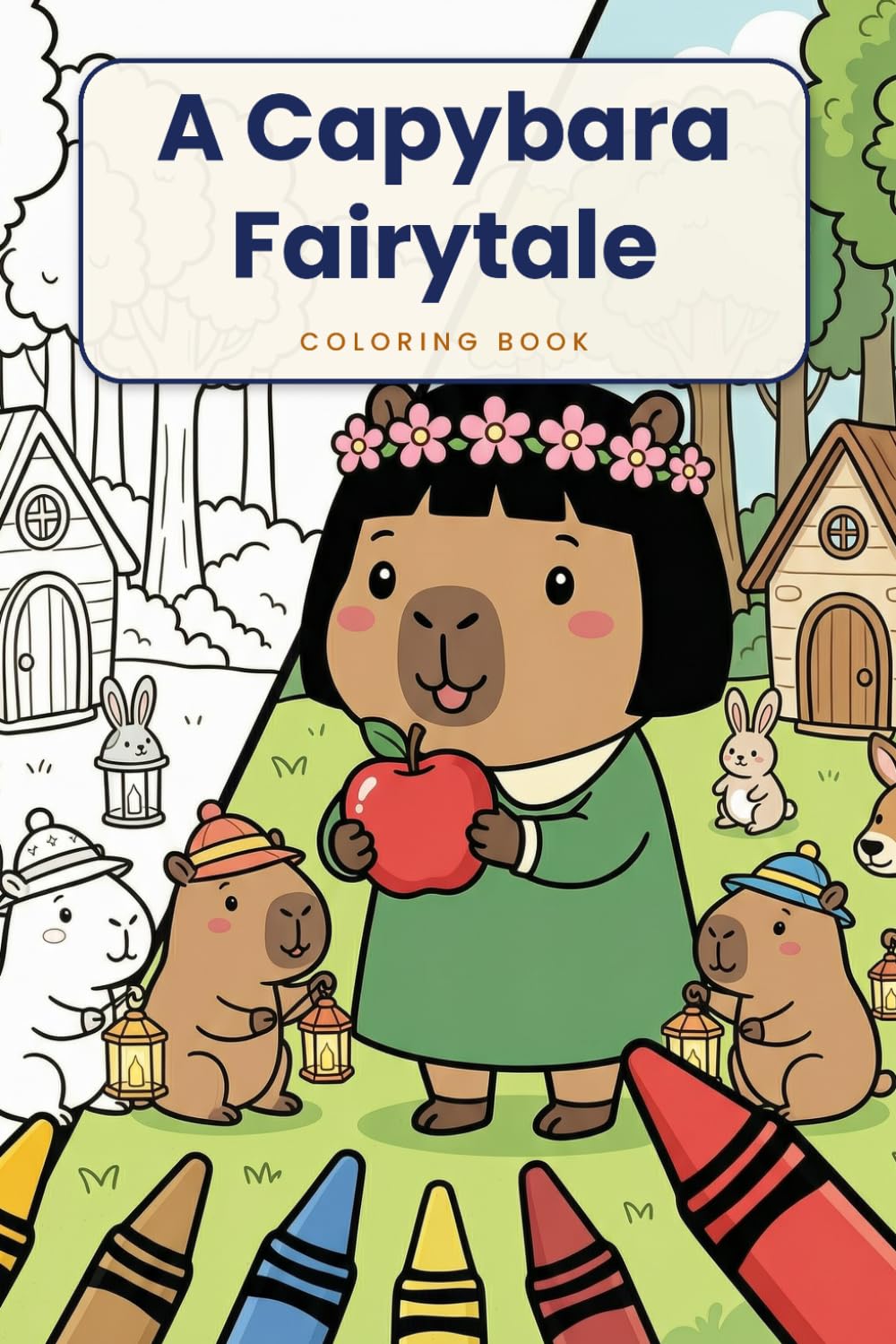 Cover of A Capybara Fairytale, a Snow White coloring book