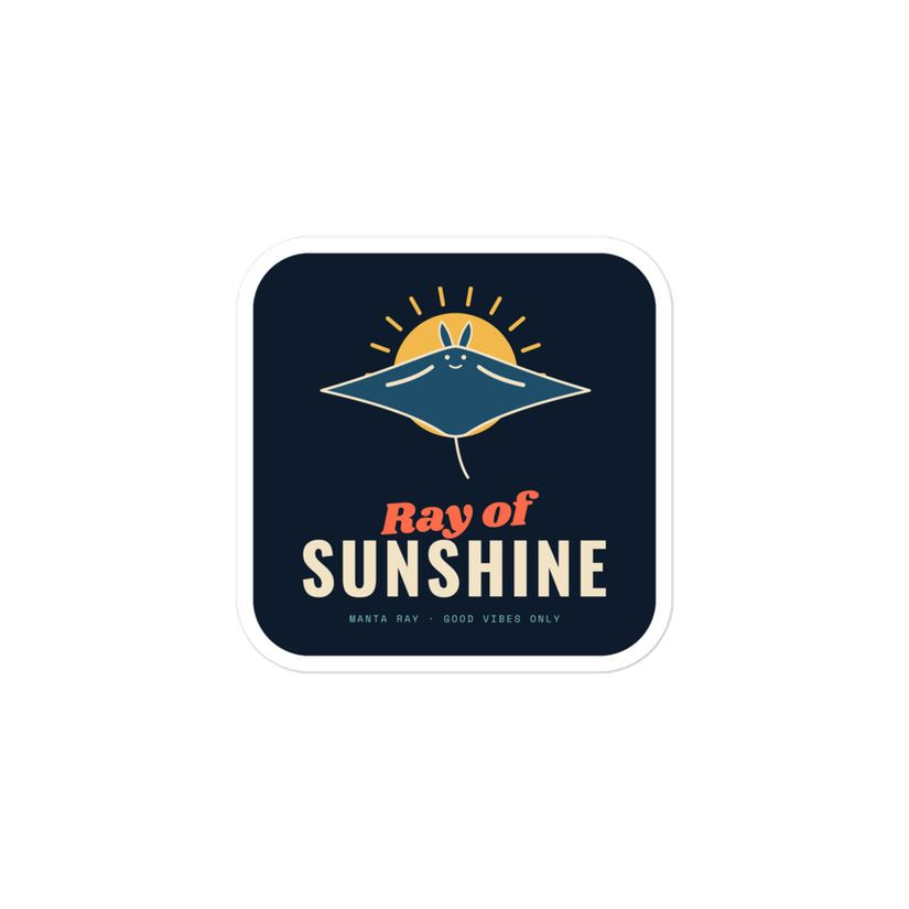 Ray of Sunshine Manta Ray Sticker