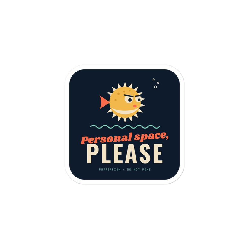 Personal Space Pufferfish Sticker