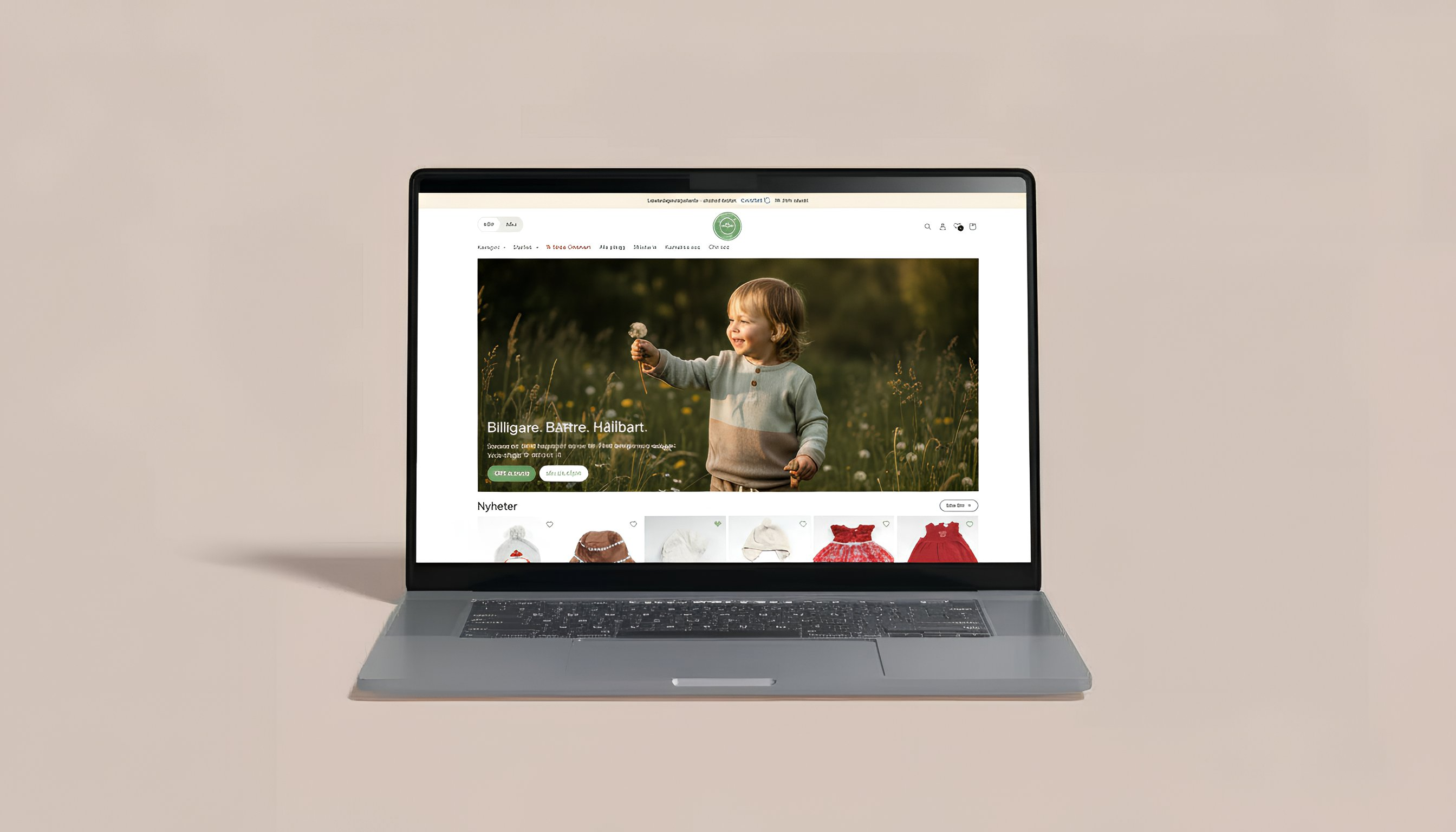 Barnkläder Shopify e-handel från Wubs.se, Shopify webbyrå