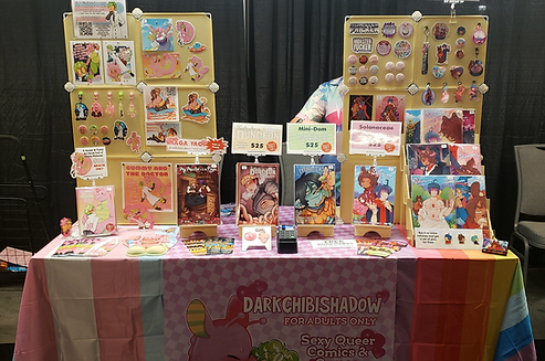 darkchibishadow wasabicon artist alley set up.png