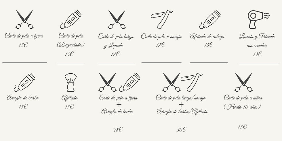 Servicios de Luis Rubio Barber Shop.