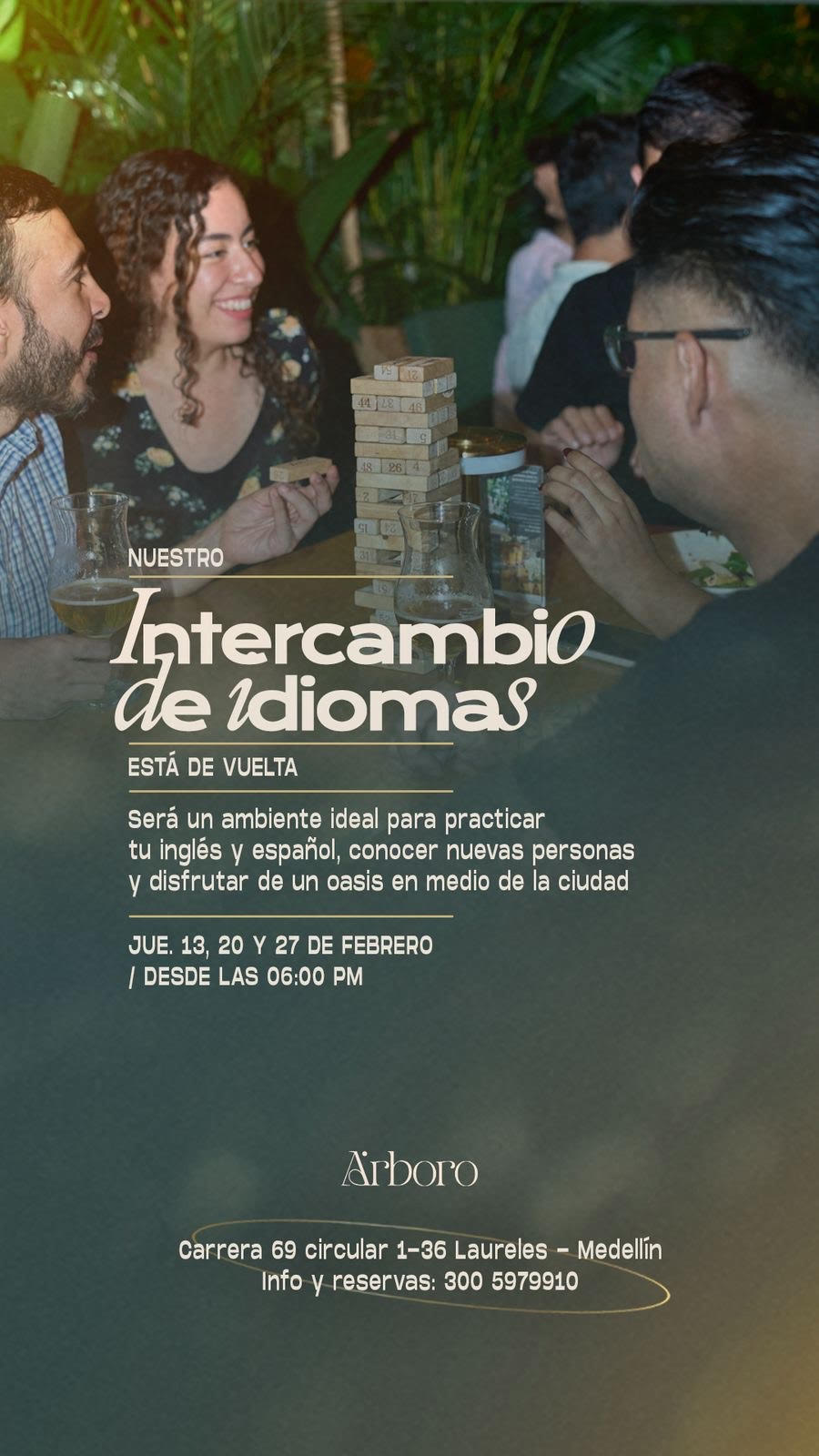 Intercambio de idiomas en Arboro @Laureles