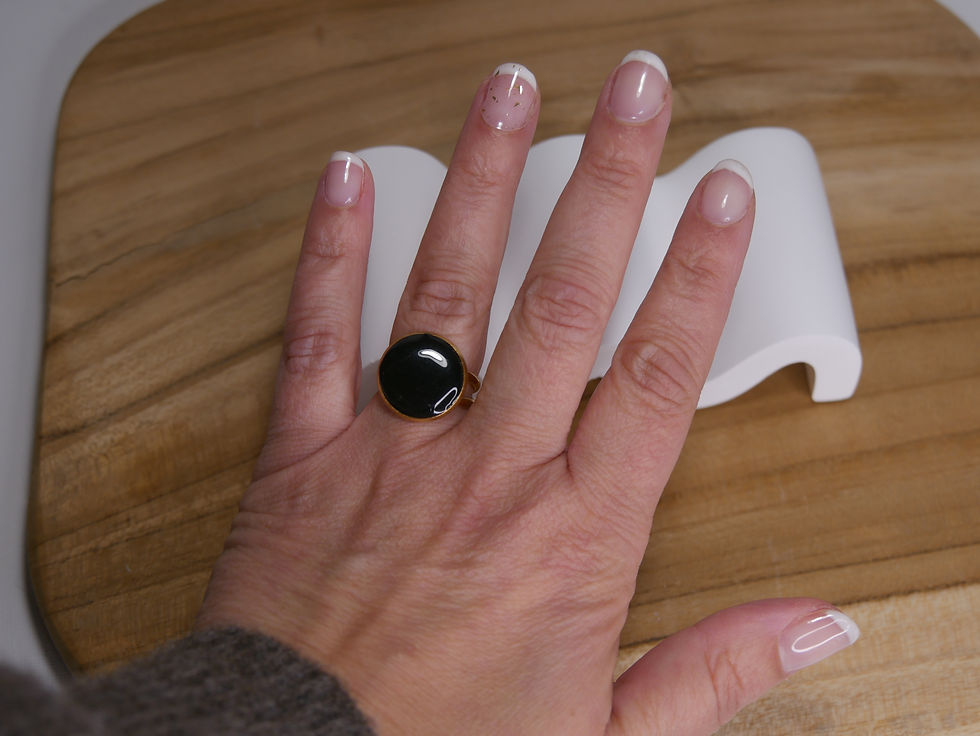 Miniature : Bague Keremma gros rond noir