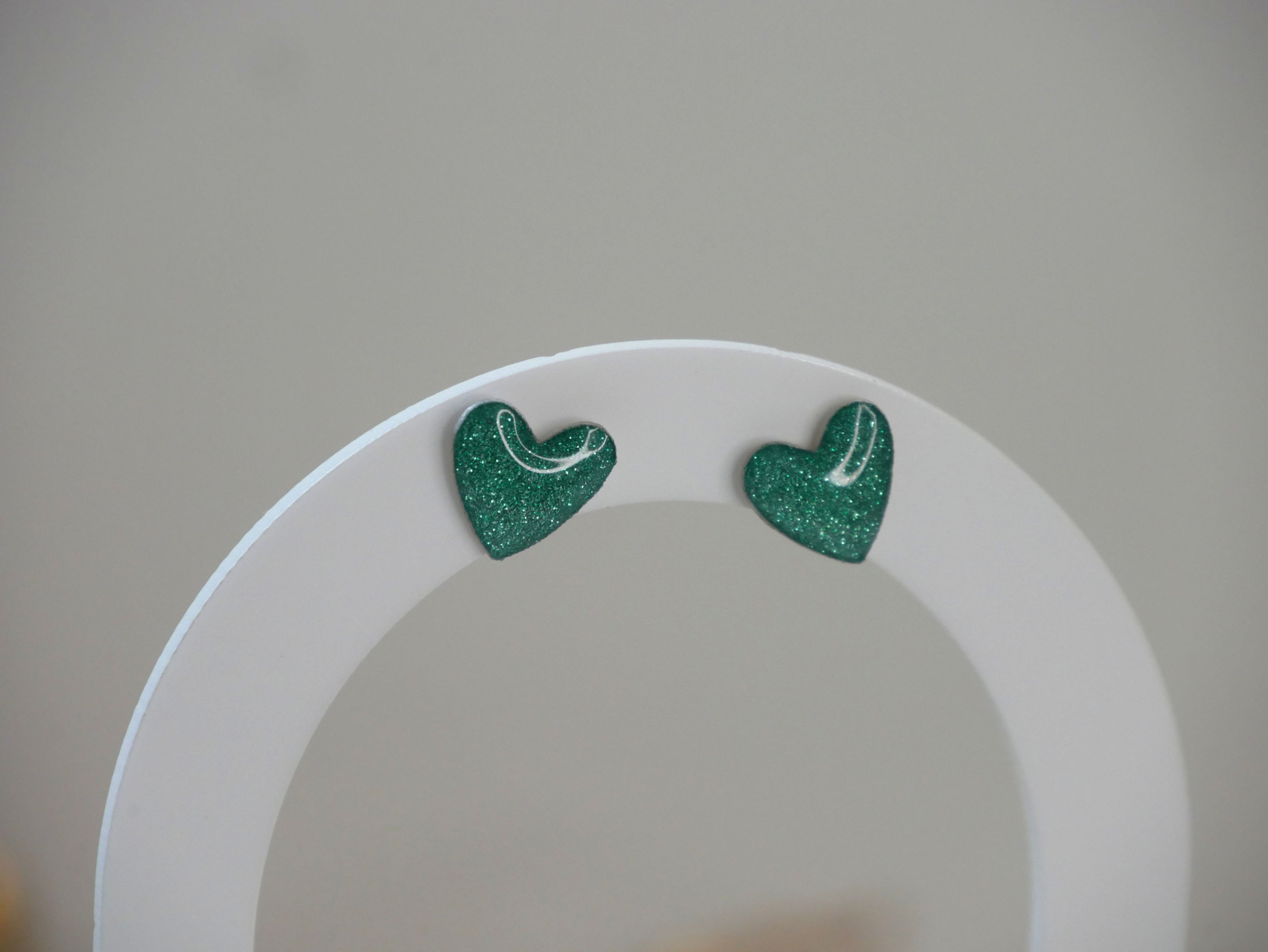 Keremma petit coeur vert paillette