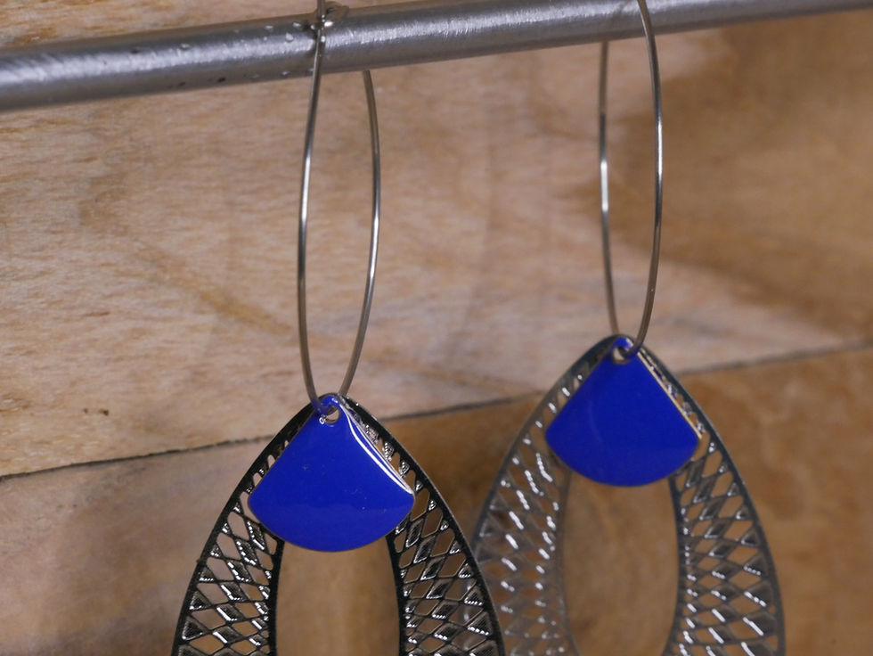 Miniature : Rondinara argent grande goutte triangle bleu