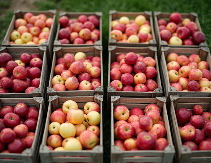 Bonnes pommes fraichement cueillies pour jus de pomme naturel