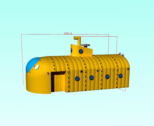 Gele opblaasbare duikboot 37m²